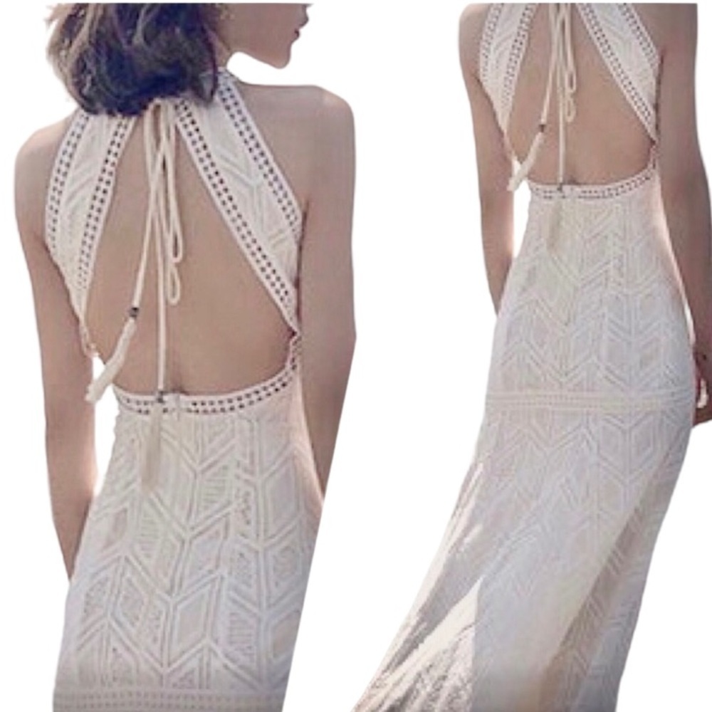 RARE Bohemian maxi dress white xs